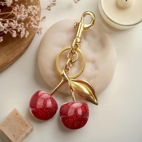 Cherry Keychain Purse Charm - Picture 2 of 3